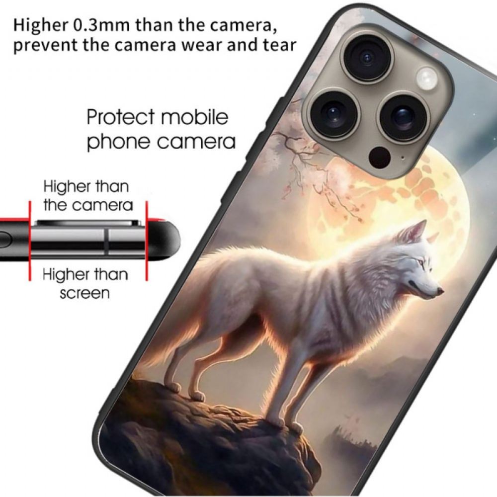 Kryt iPhone 16 Pro Max Tvrzené Sklo Moonlight Wolf