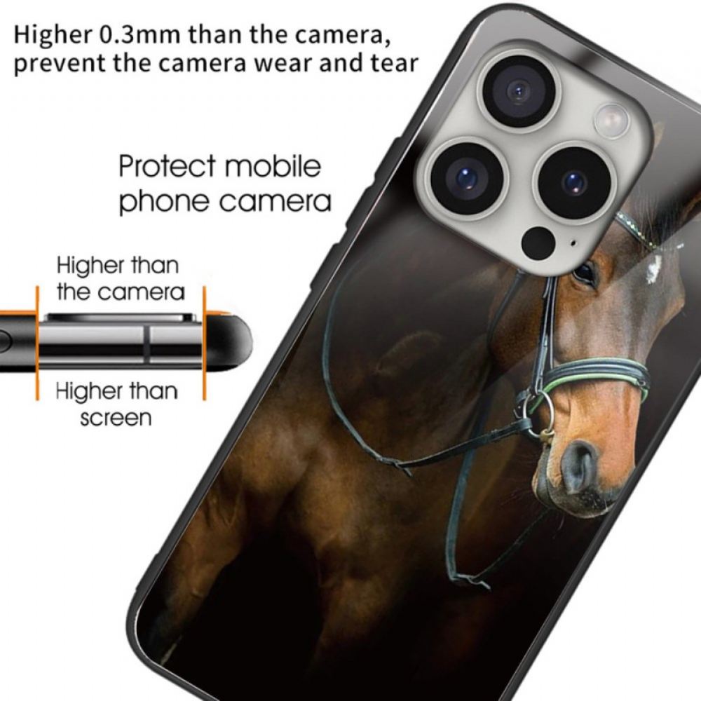 Kryt iPhone 16 Pro Max Tvrzené Sklo S Potiskem Koně