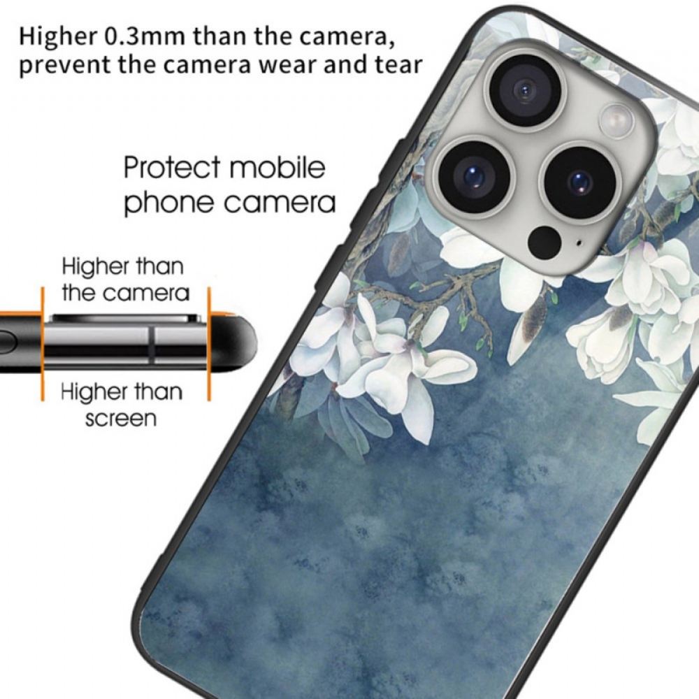 Kryt iPhone 16 Pro Max Tvrzené Sklo S Potiskem Magnolia