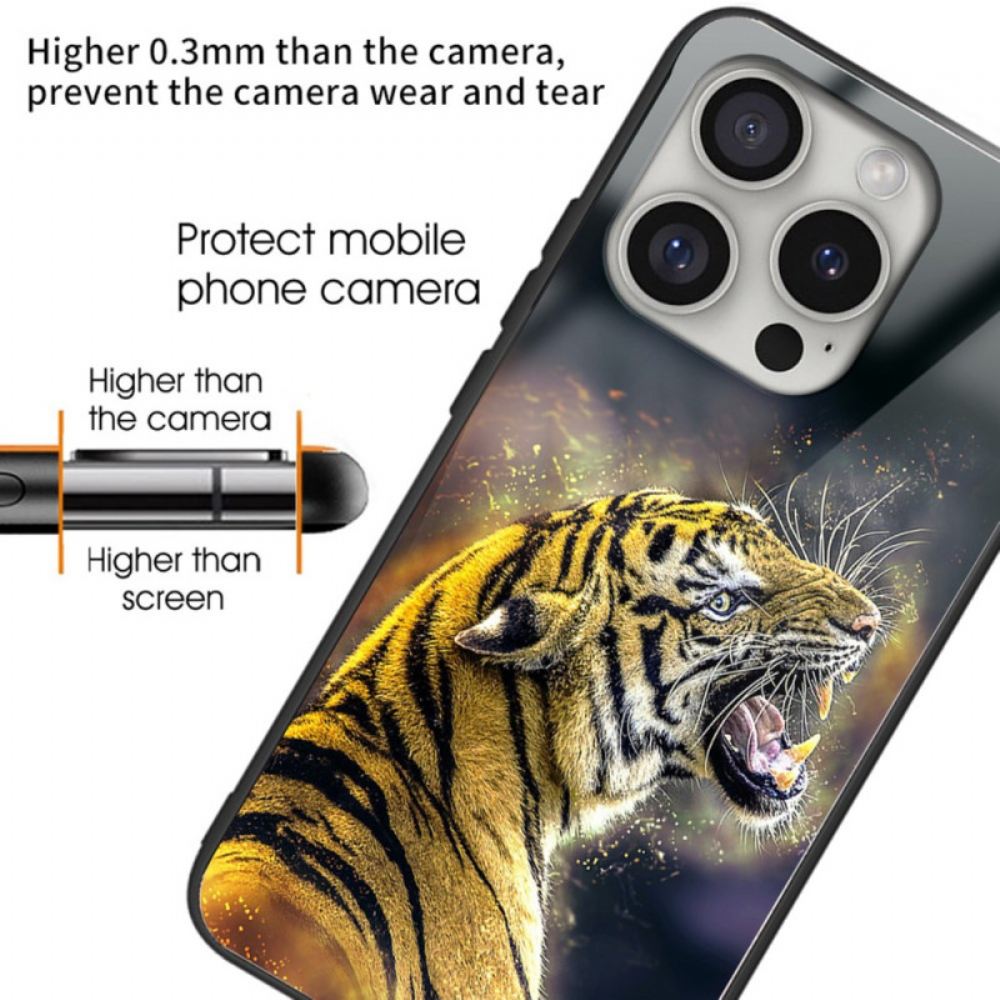 Kryt iPhone 16 Pro Max Tvrzené Sklo Řvoucího Tygra