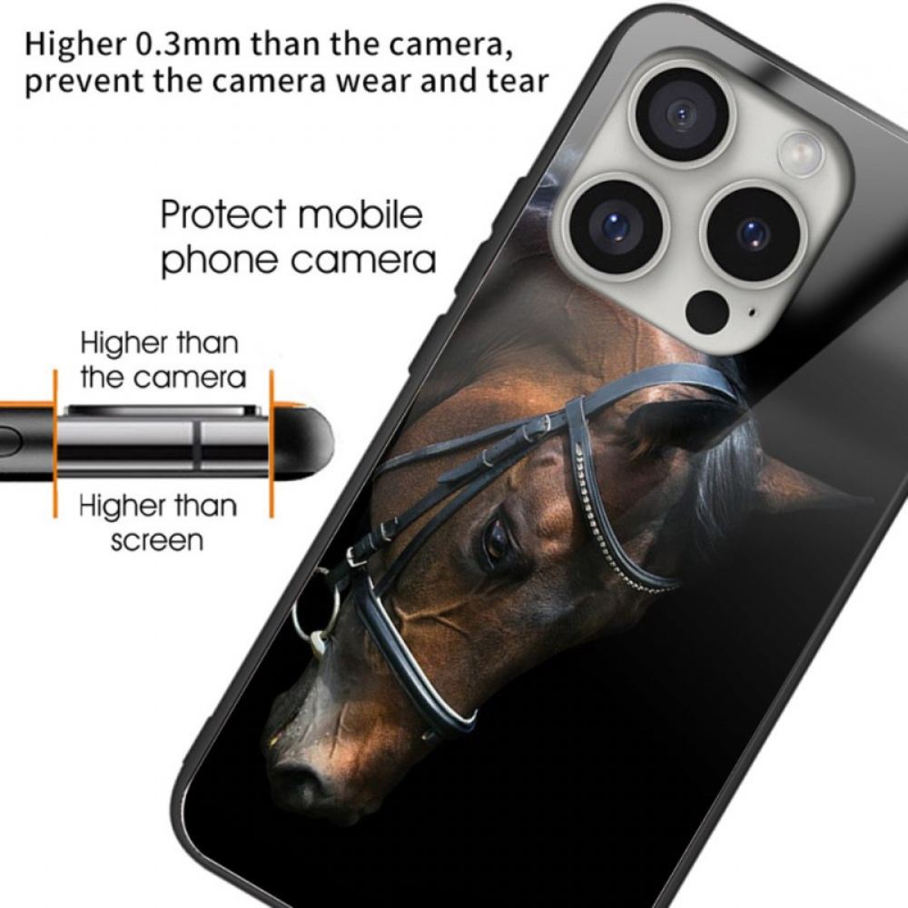 Kryt Na iPhone 16 Pro Max Tvrzené Sklo Koňské Hlavy