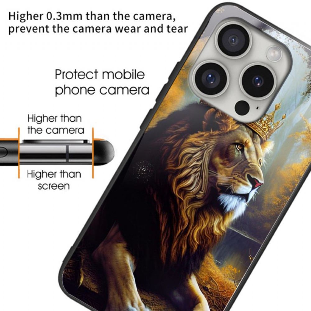 Kryt Na iPhone 16 Pro Max Tvrzené Sklo Lví Král
