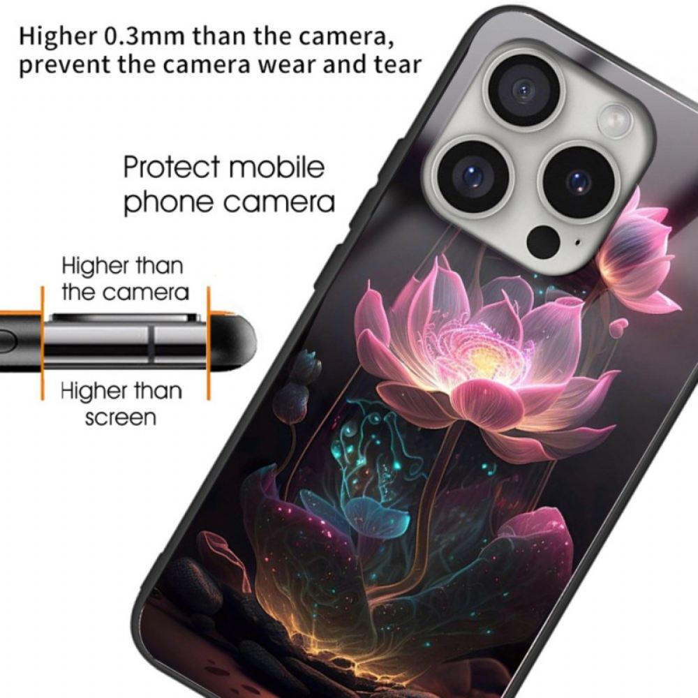 Kryt Na iPhone 16 Pro Max Tvrzené Sklo Růžového Lotosu