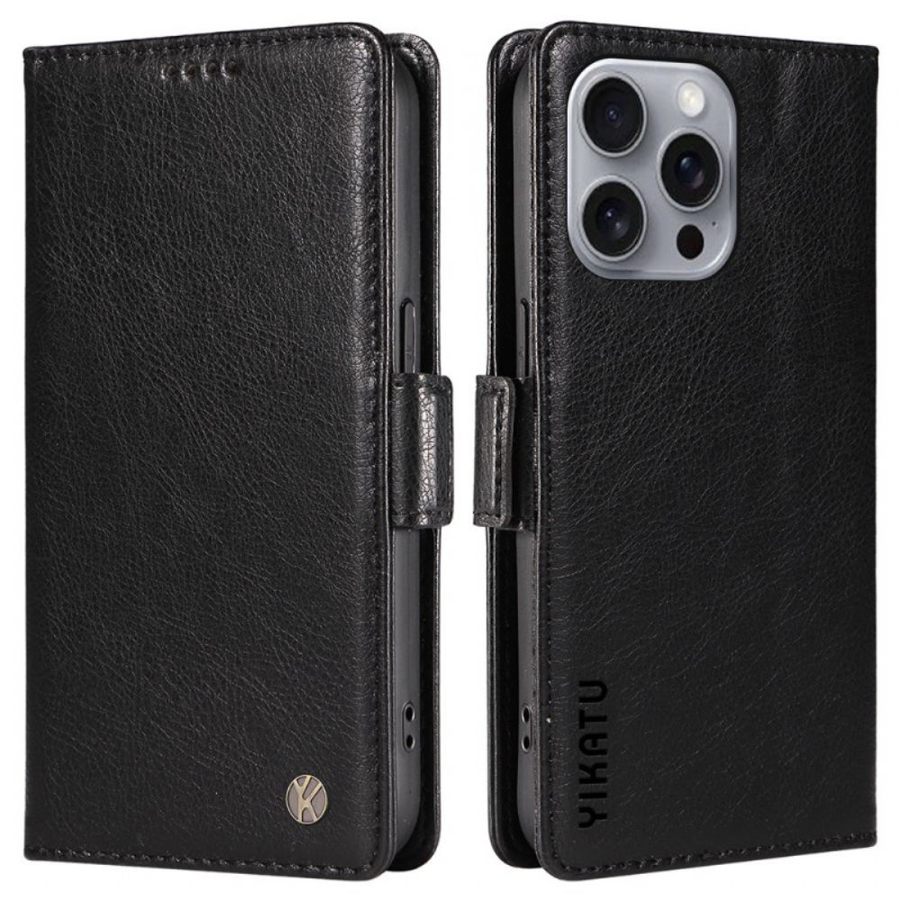 Peněženková Pouzdra iPhone 16 Pro Max Kryty Na Mobil Vintage Yikatu