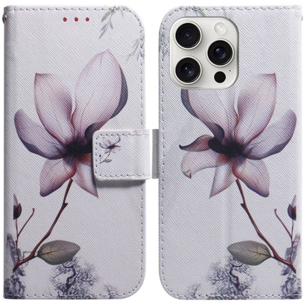 Peněženková Pouzdra iPhone 16 Pro Max Růžový Květ