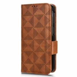 Kožený Kryt Na Oppo Find N3 Trojúhelníkový Vzor