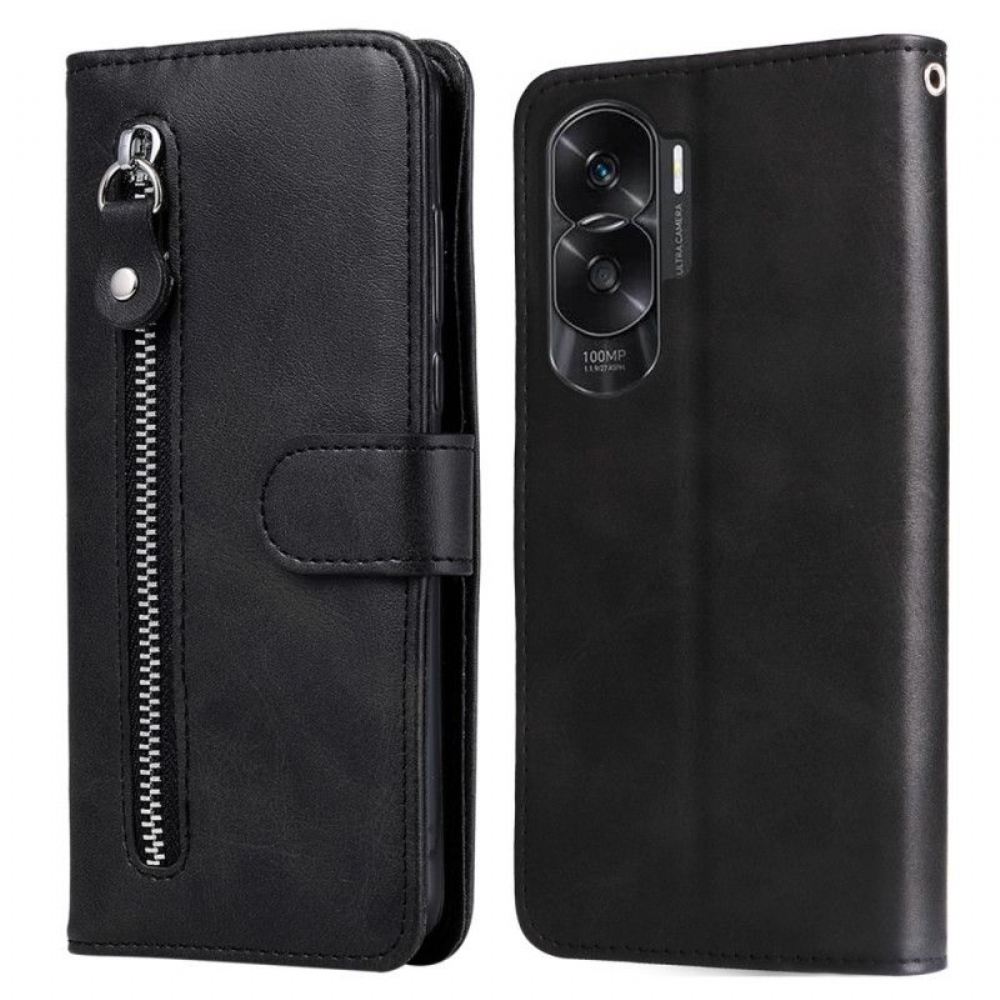 Kožené Pouzdro Na Honor 90 Lite Přední Peněženka Na Mince