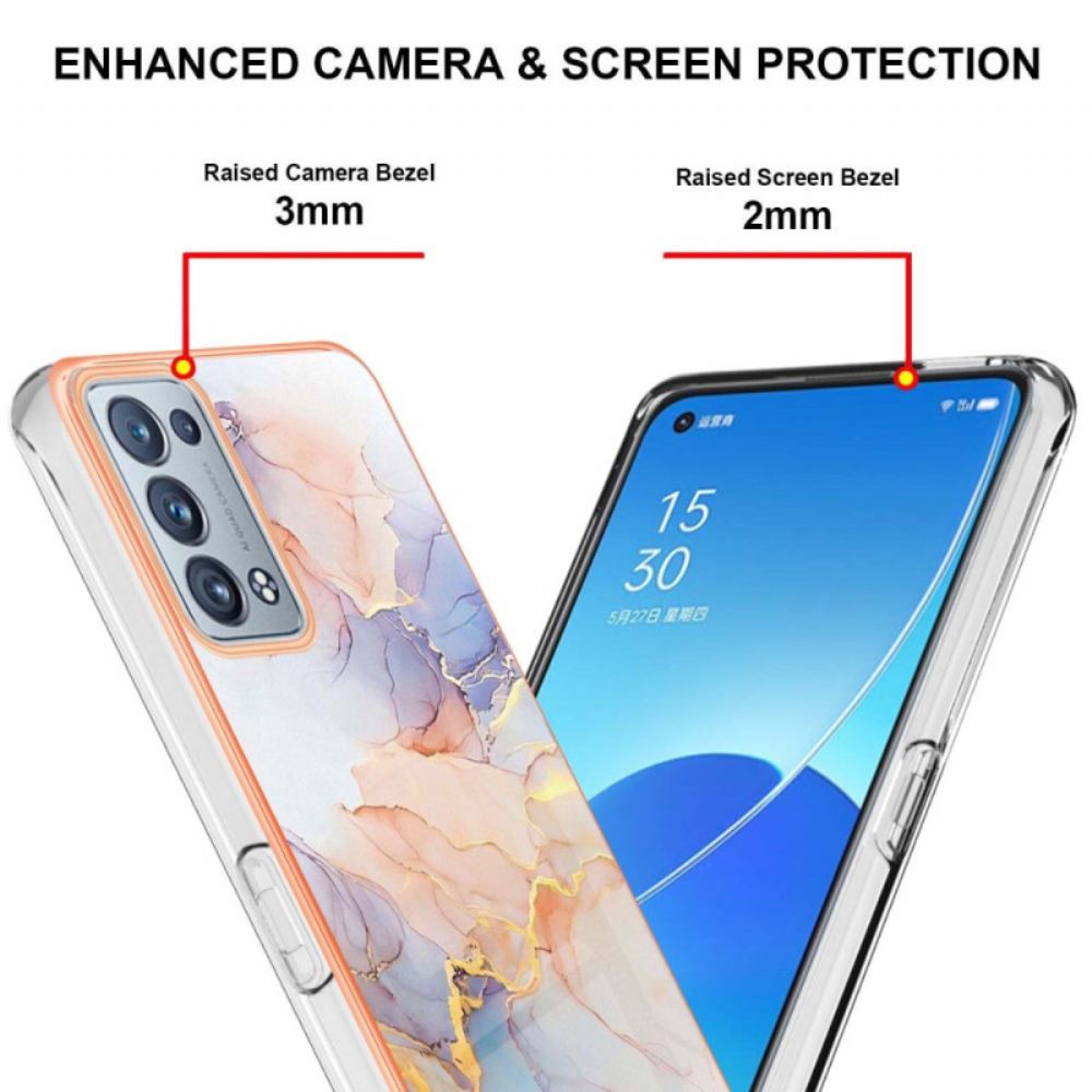Kryt Na Oppo Reno 6 Pro 5G Vzor Růžového Mramoru