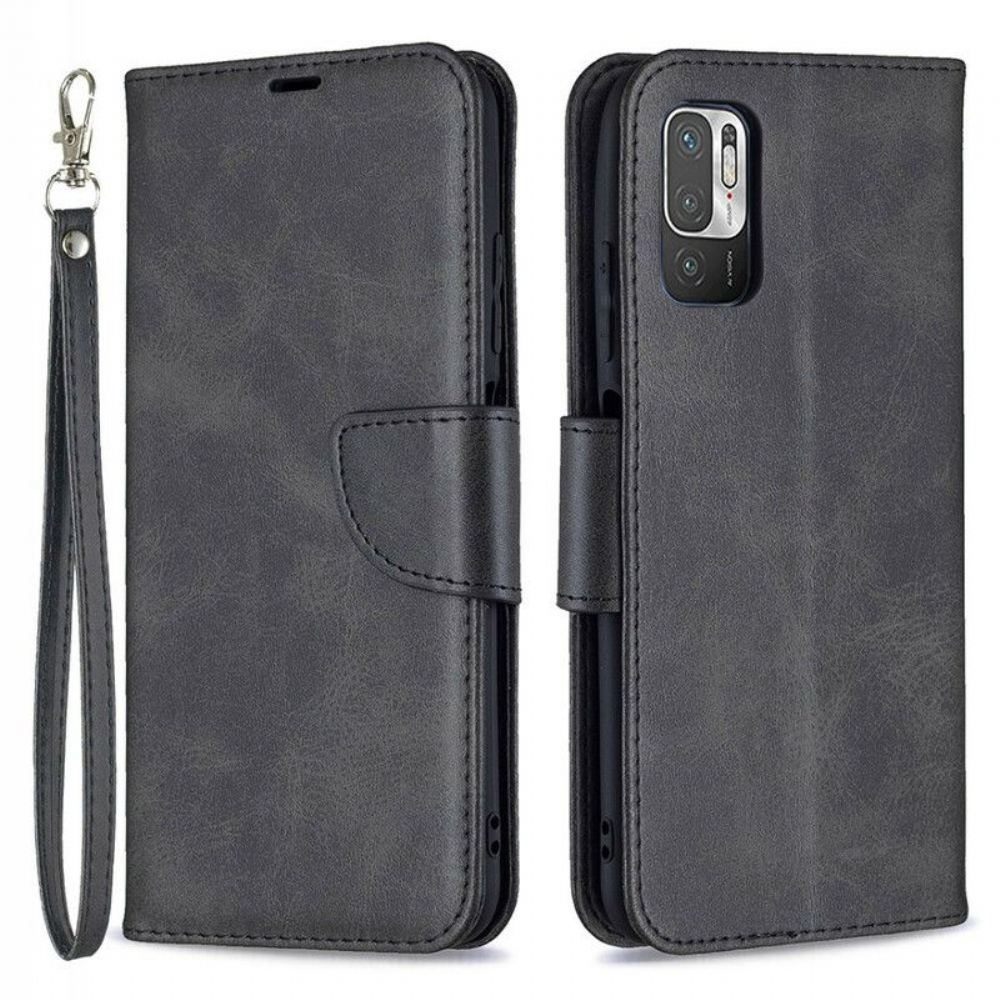 Flipové Pouzdro Na Xiaomi Redmi Note 10 5G Kožené Pouzdro Hladká Šikmá Klapka