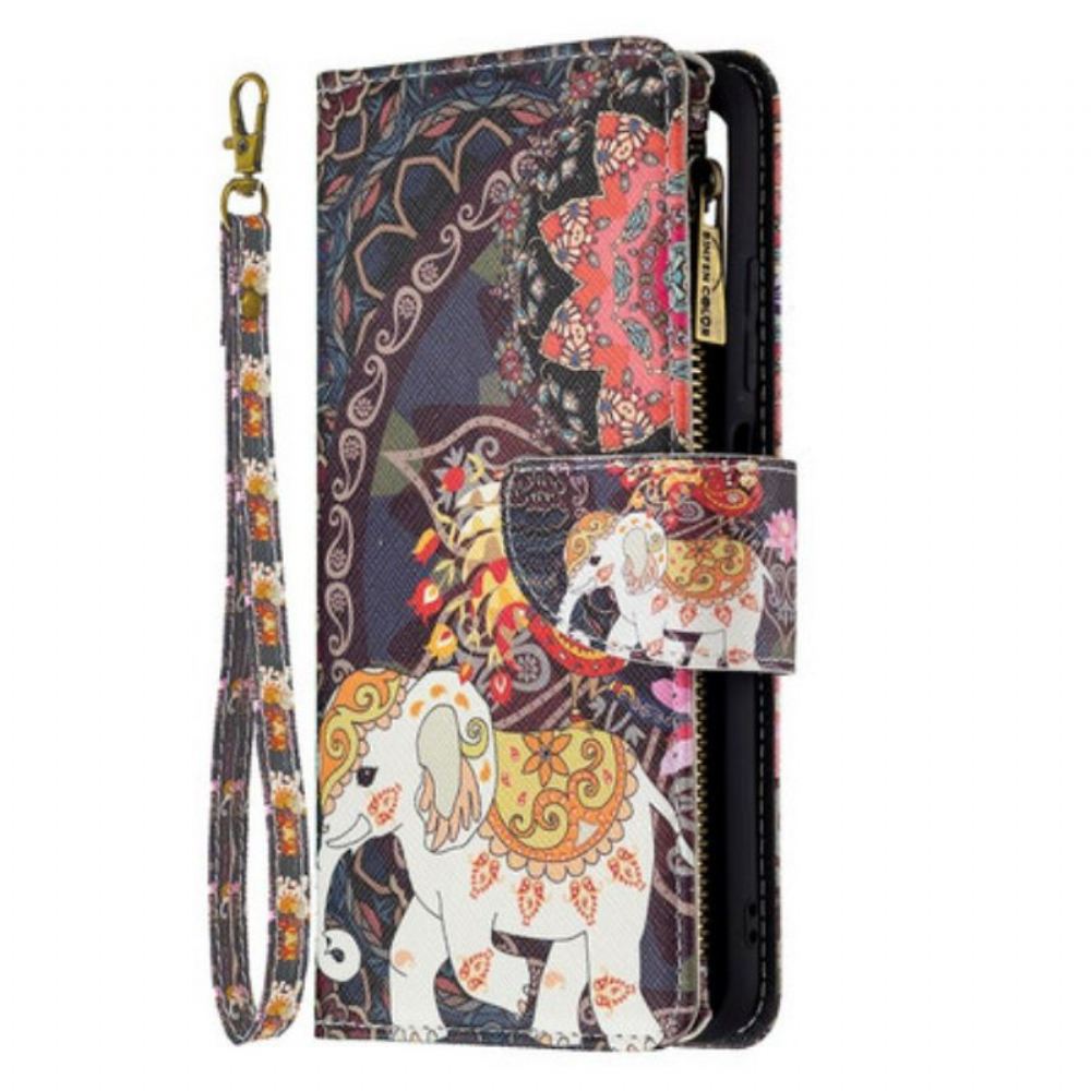 Flipové Pouzdro Na Xiaomi Redmi Note 10 5G Sloní Kapsa Na Zip