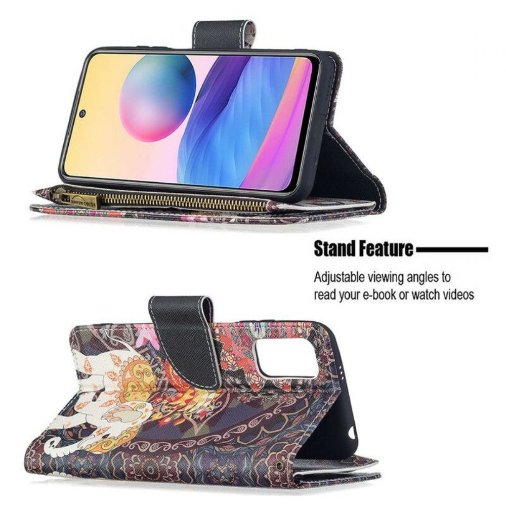 Flipové Pouzdro Na Xiaomi Redmi Note 10 5G Sloní Kapsa Na Zip