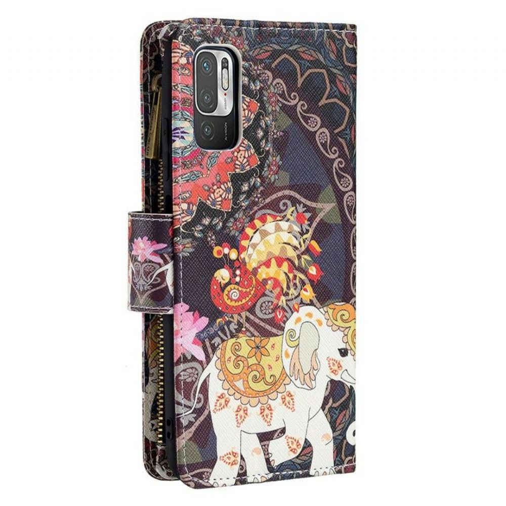 Flipové Pouzdro Na Xiaomi Redmi Note 10 5G Sloní Kapsa Na Zip
