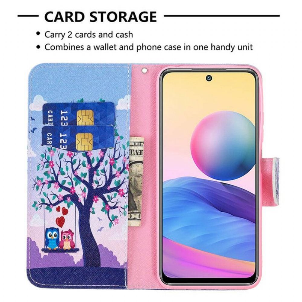 Flipové Pouzdro Na Xiaomi Redmi Note 10 5G Sovy Na Houpačce