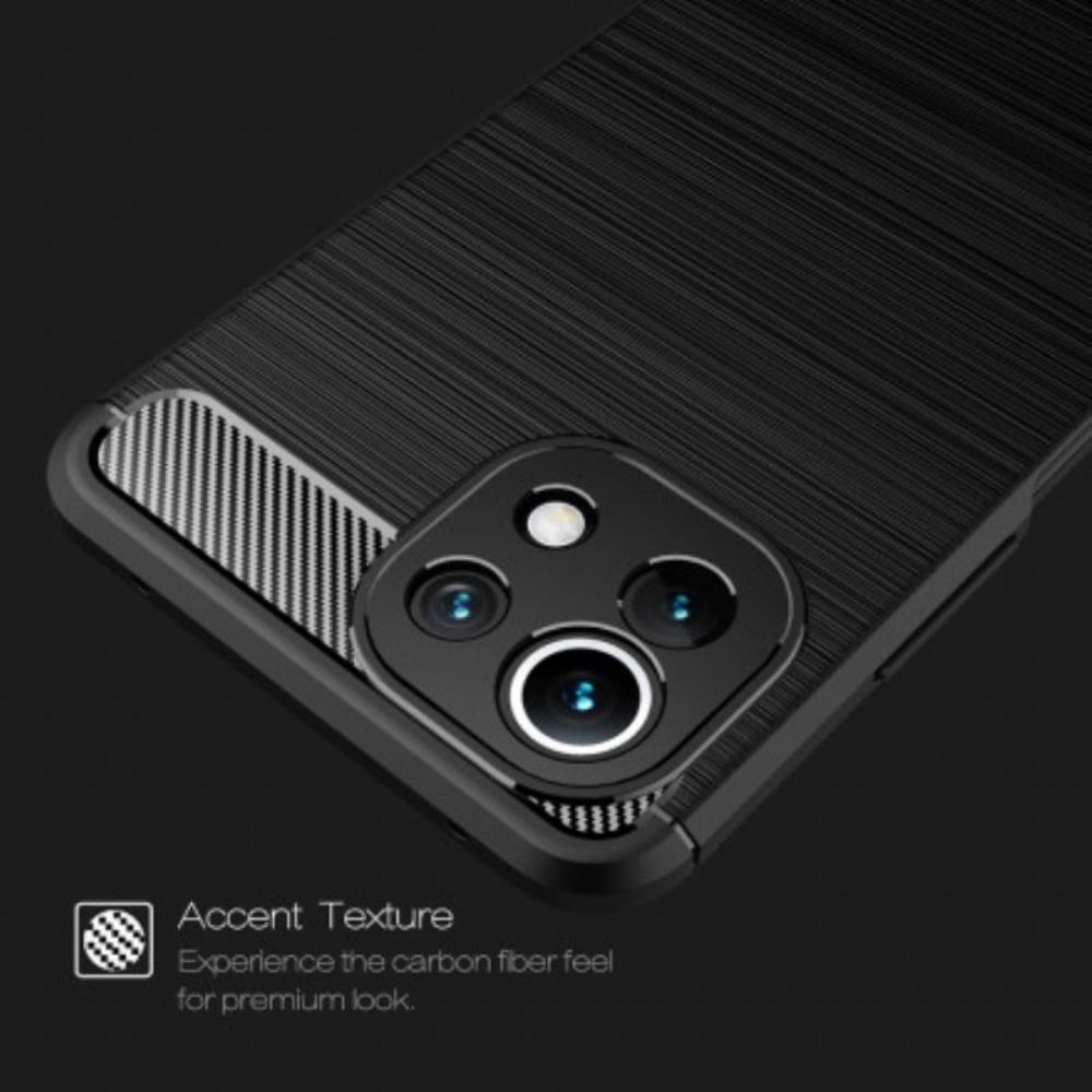 Kryt Na Xiaomi Redmi Note 10 5G Kartáčované Uhlíkové Vlákno