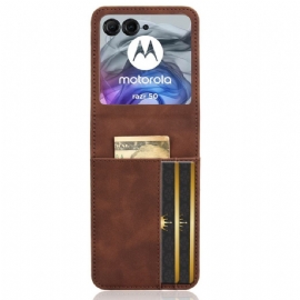 Kryt Motorola Razr 50 Držák Karet Z Umělé Kůže