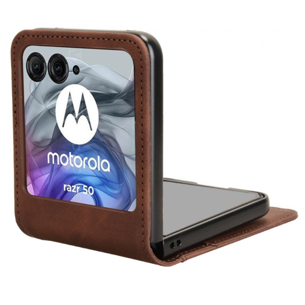 Kryt Motorola Razr 50 Držák Karet Z Umělé Kůže