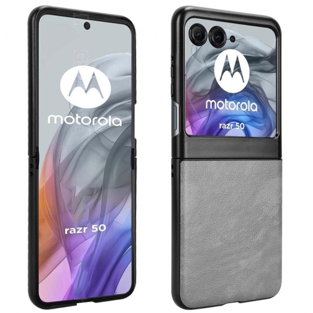 Kryt Na Motorola Razr 50 Kožený Efekt