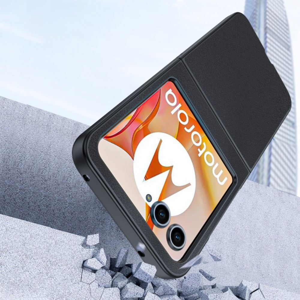 Kryt Na Motorola Razr 50 Ultratenký Kožený Efekt