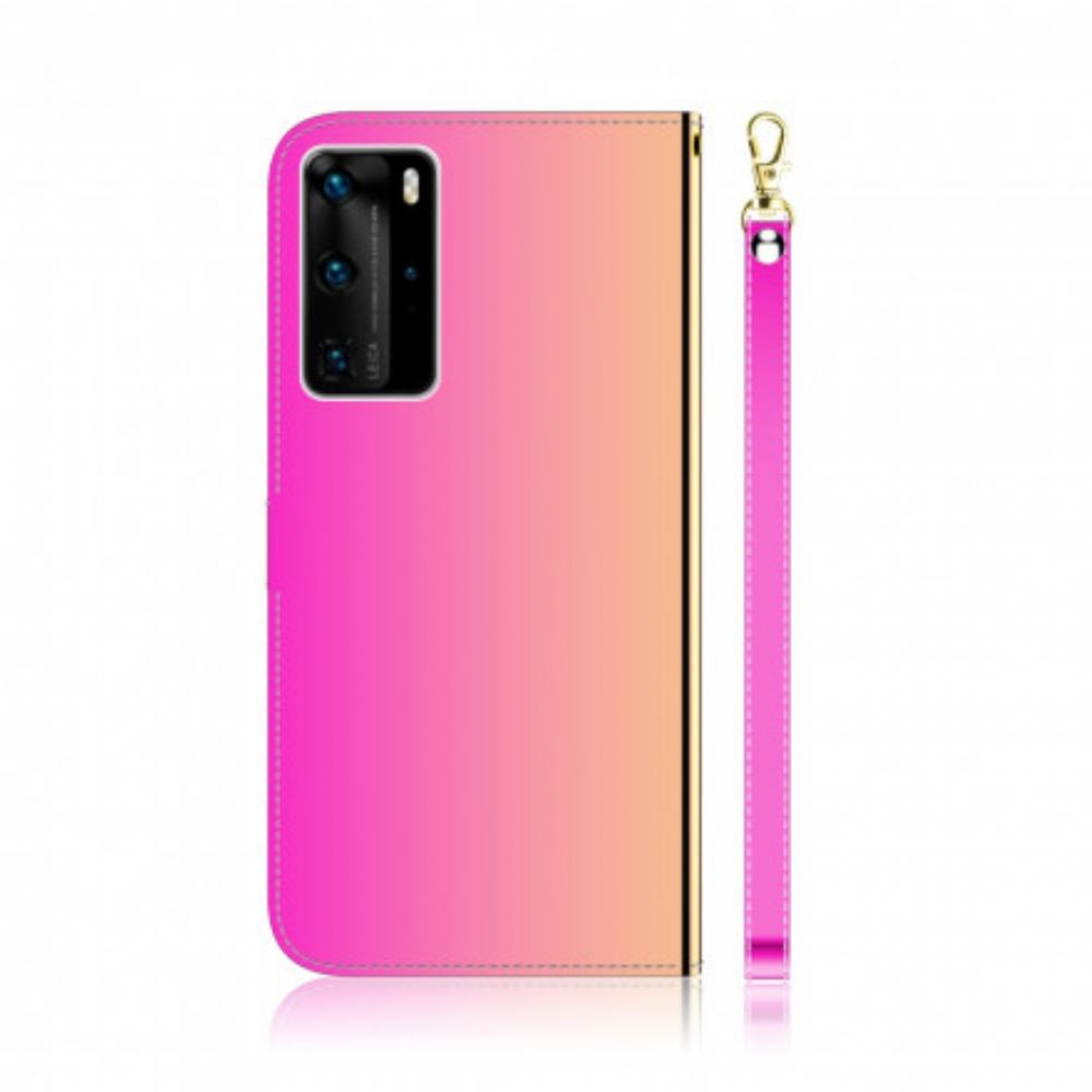 Kožené Pouzdro Na Huawei P40 Pro Kryt Na Zrcadlo Z Umělé Kůže