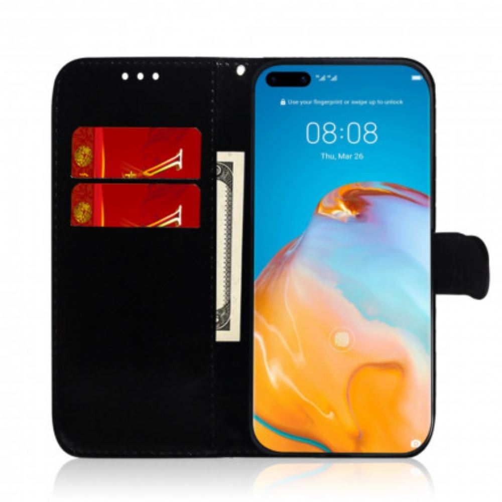 Kožené Pouzdro Na Huawei P40 Pro Kryt Na Zrcadlo Z Umělé Kůže