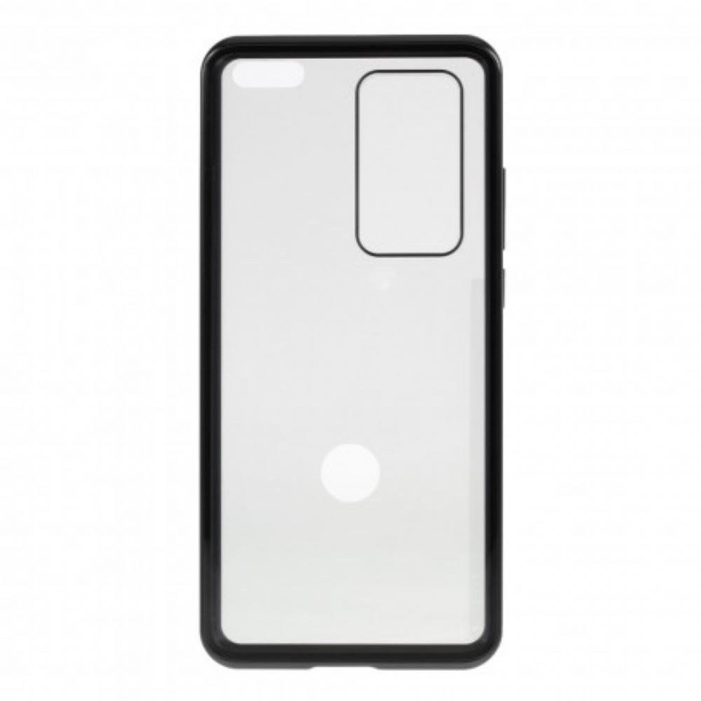 Kryt Na Huawei P40 Pro Kovové Hrany A Dvojité Tvrzené Sklo