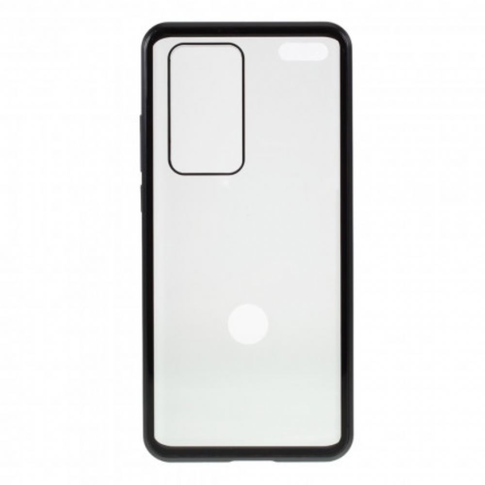 Kryt Na Huawei P40 Pro Kovové Hrany A Dvojité Tvrzené Sklo