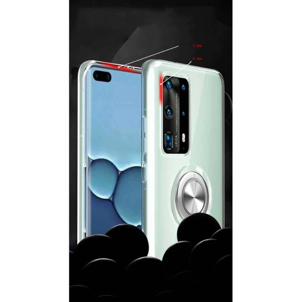 Kryt Na Huawei P40 Pro Silikonový Kovový Otočný Kroužek