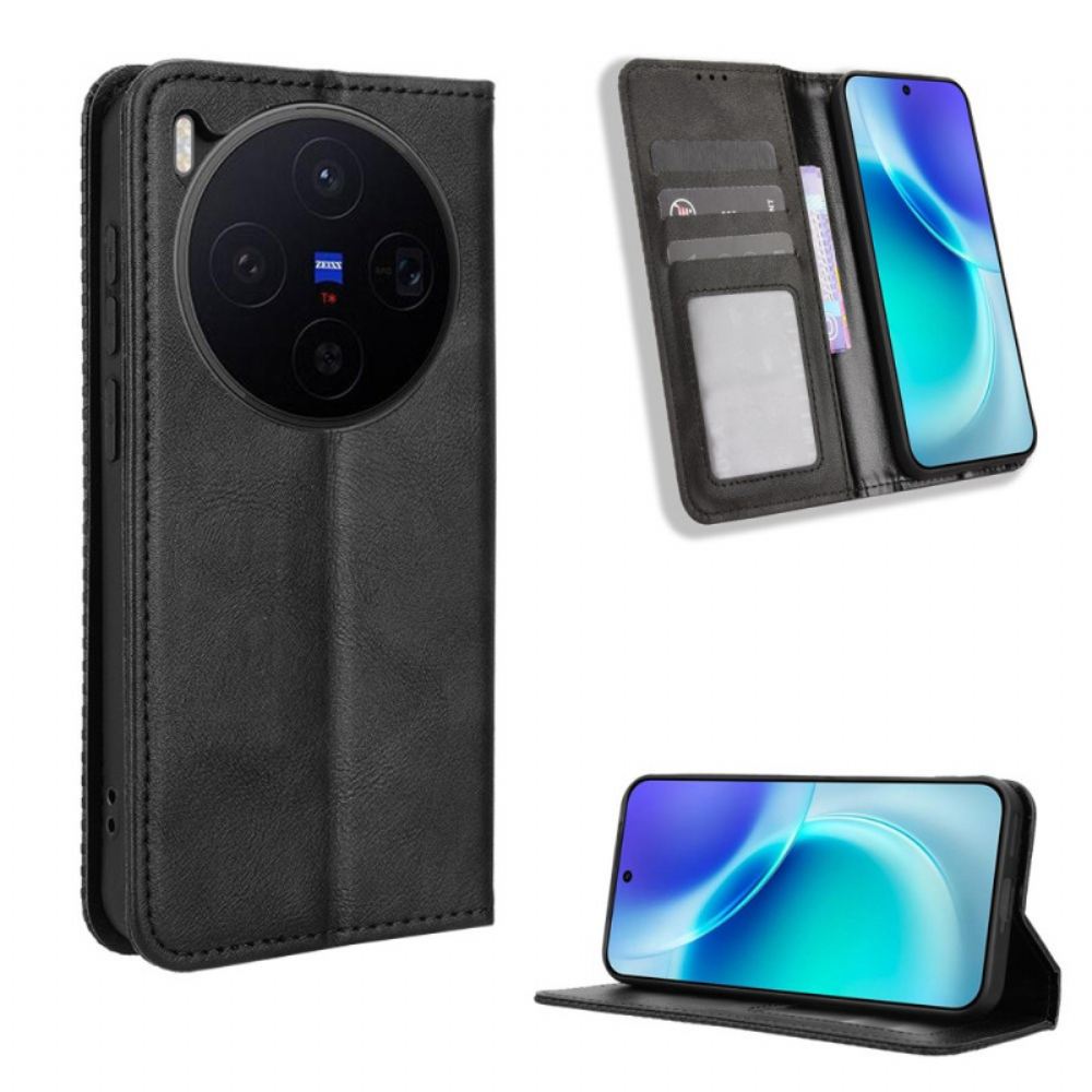 Kožené Pouzdro Folio Na Vivo X300 Vintage Okraj