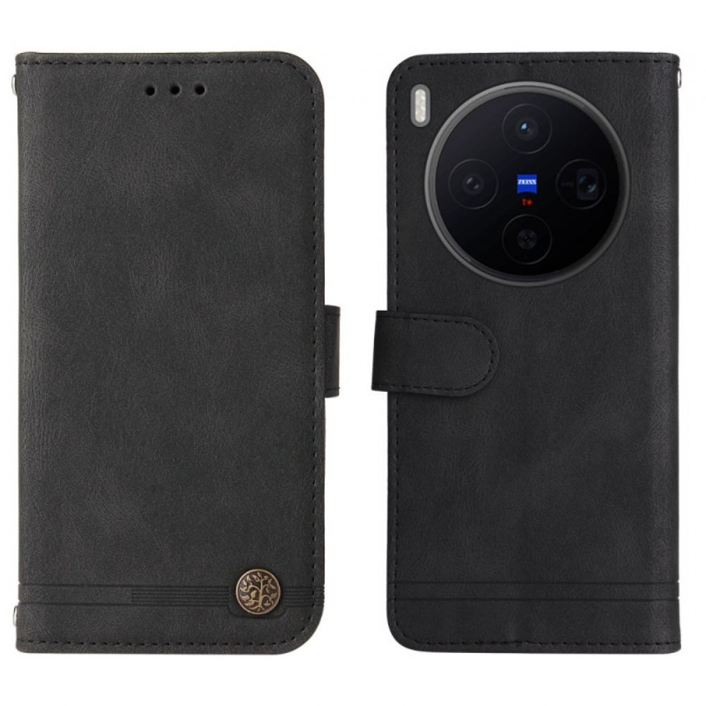 Kožený Kryt Na Vivo X300 Semišový Efekt S Nýtem