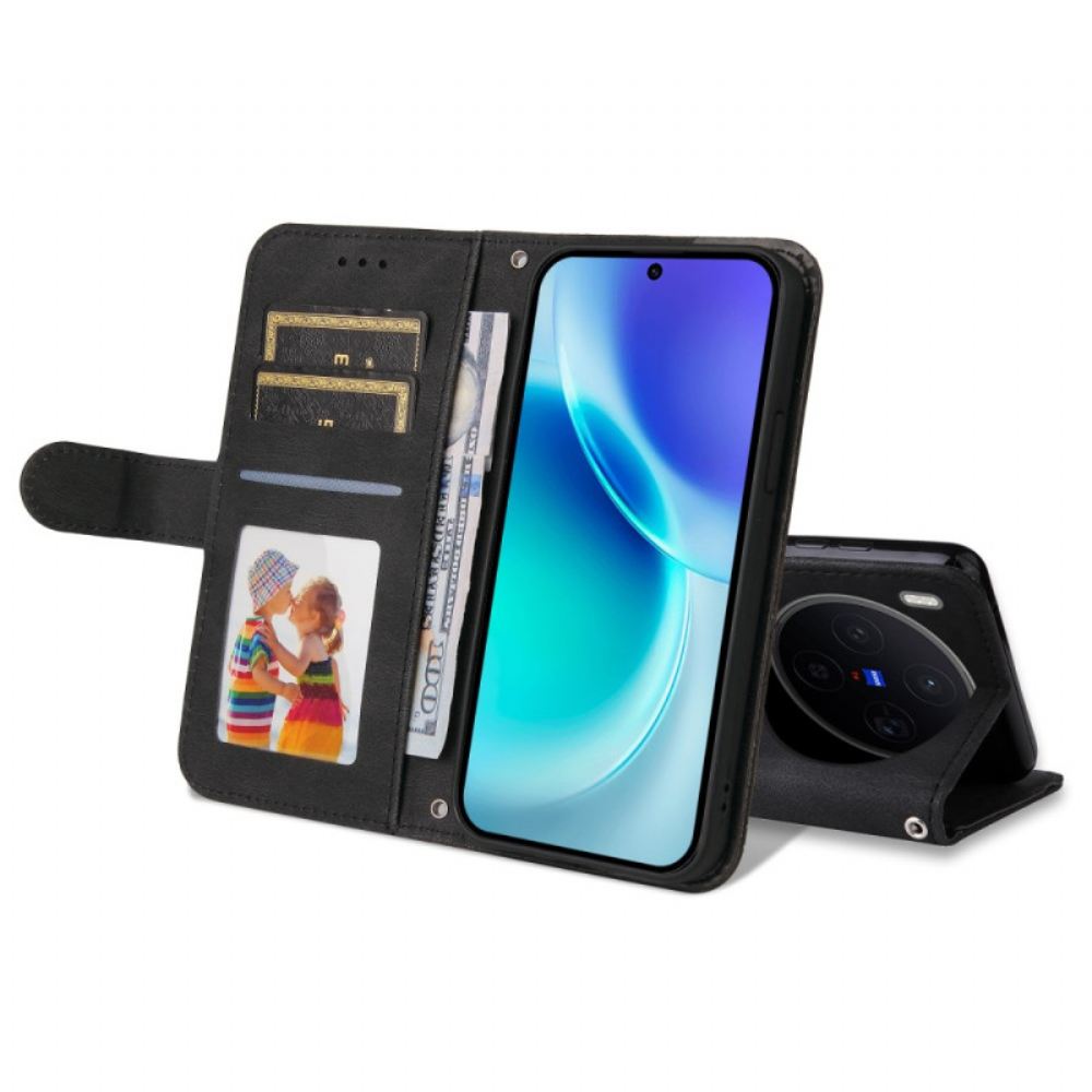 Kožený Kryt Na Vivo X300 Semišový Efekt S Nýtem