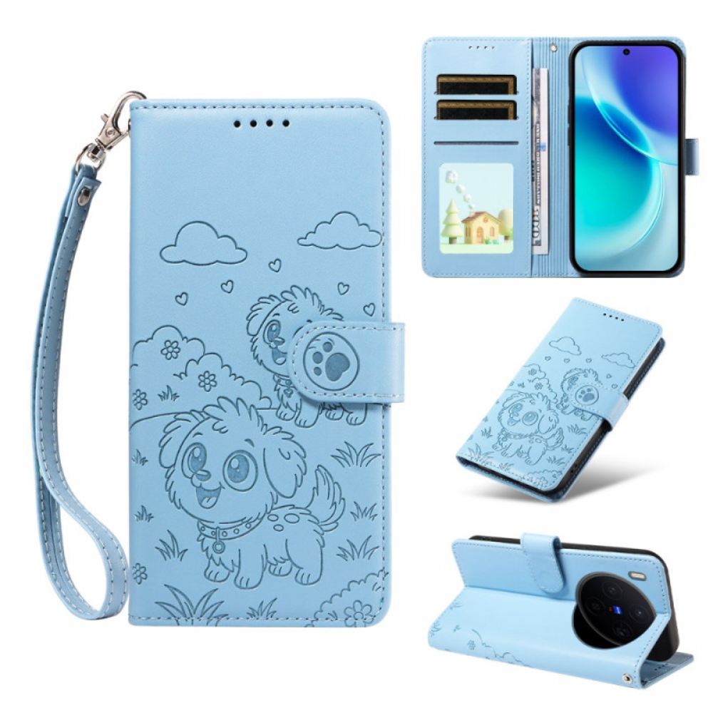 Peněženková Pouzdra Vivo X300 Kryty Na Mobil Rfid Ochrana S Gravírováním Psa