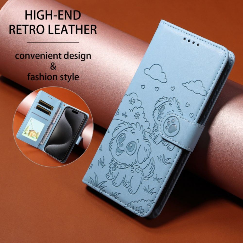 Peněženková Pouzdra Vivo X300 Kryty Na Mobil Rfid Ochrana S Gravírováním Psa