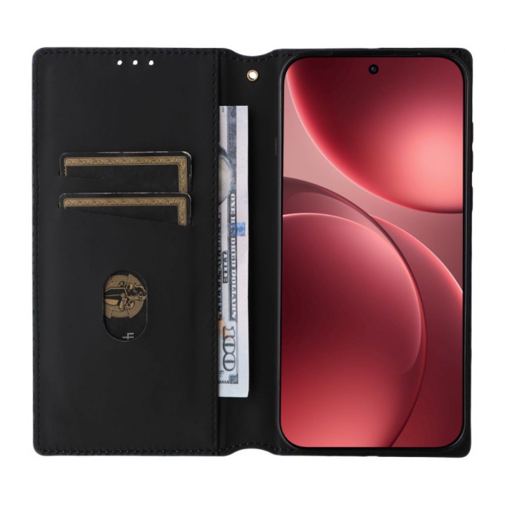 Kožené Pouzdro Folio Na Oppo Find X9 Pro 5g Kosočtvercový Vzor