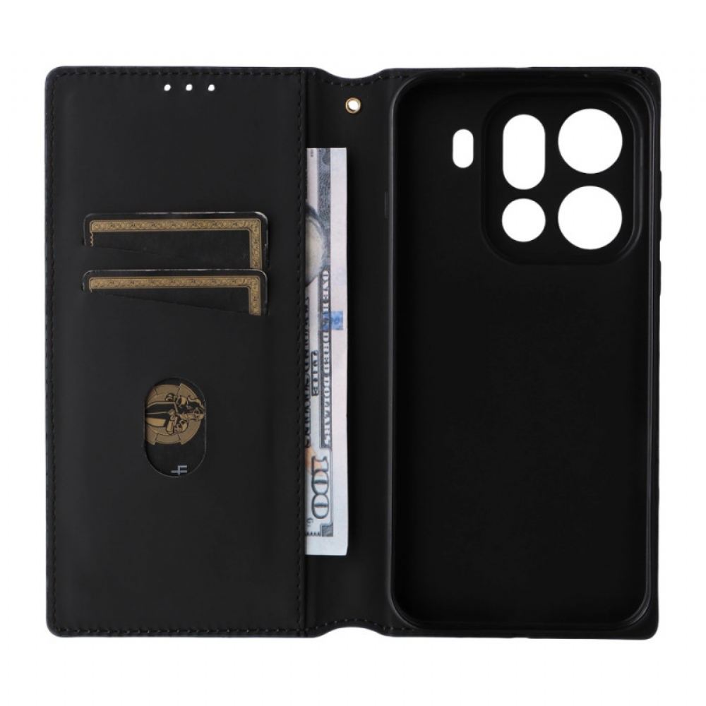 Kožené Pouzdro Folio Na Oppo Find X9 Pro 5g Kosočtvercový Vzor