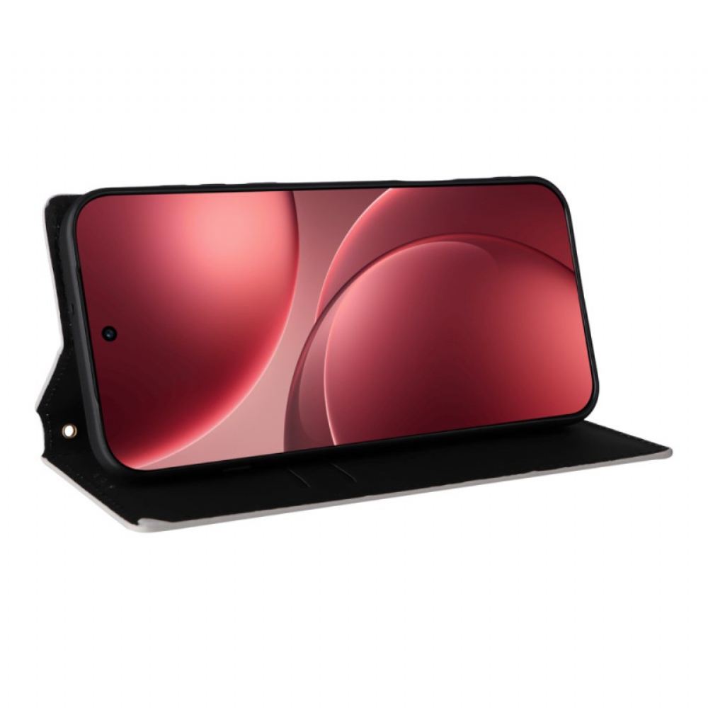 Kožené Pouzdro Folio Na Oppo Find X9 Pro 5g Kosočtvercový Vzor