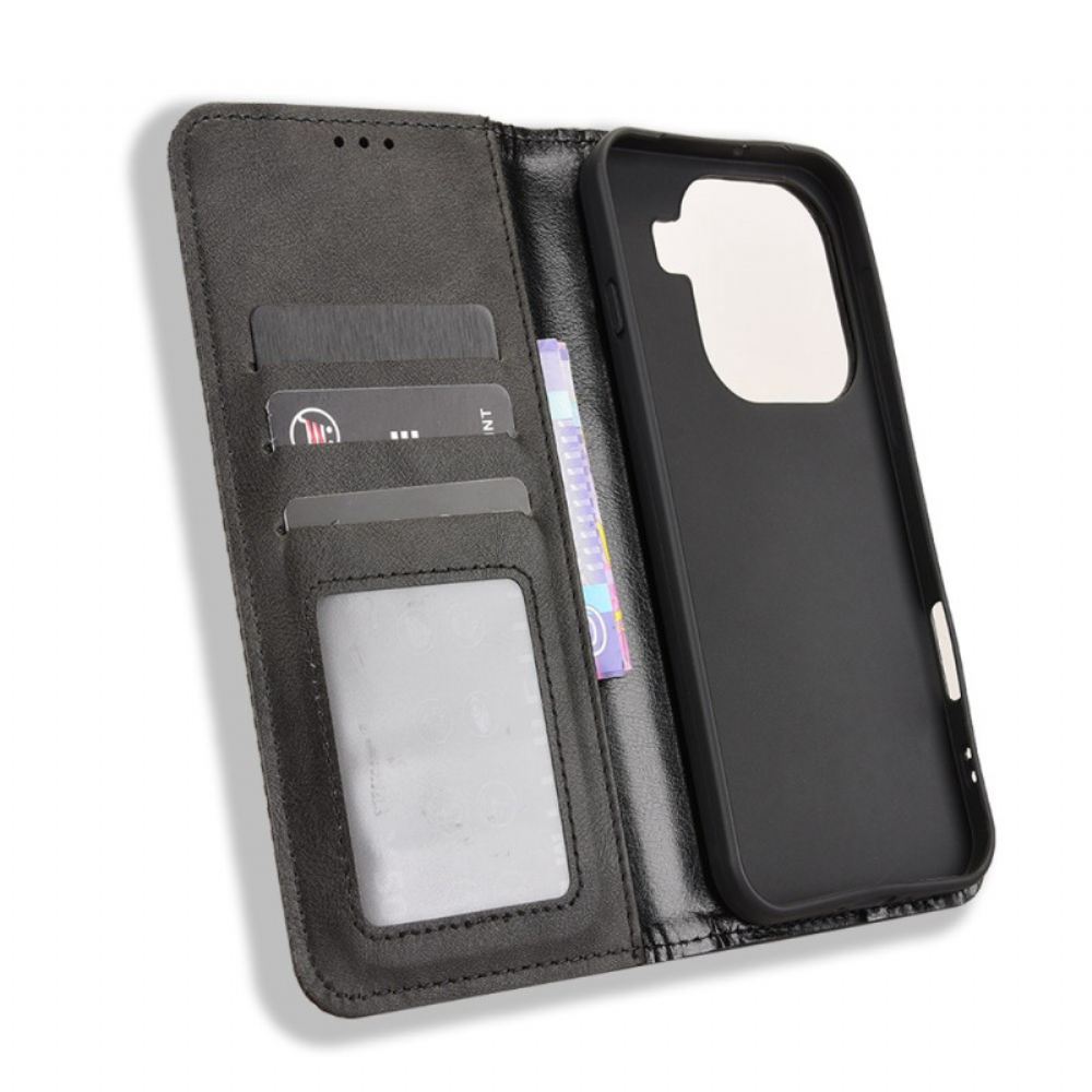 Kožené Pouzdro Folio Na Oppo Find X9 Pro 5g Vintage Okraj