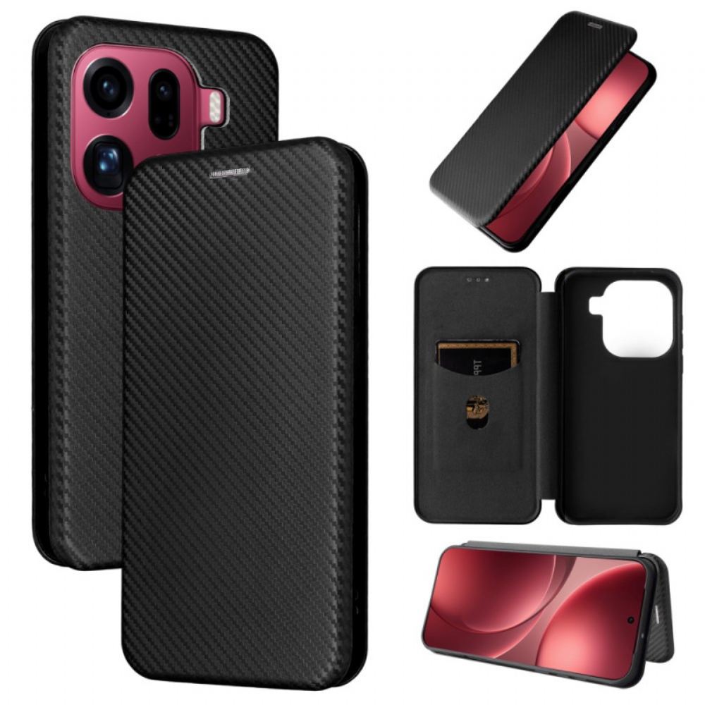 Kožené Pouzdro Folio Oppo Find X9 Pro 5g Textura Z Uhlíkových Vláken