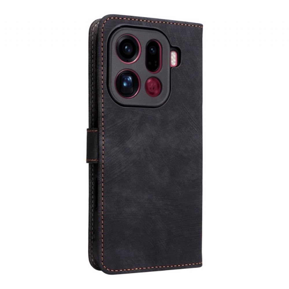 Kožený Kryt Oppo Find X9 Pro 5g Semišový Efekt S Ramínky