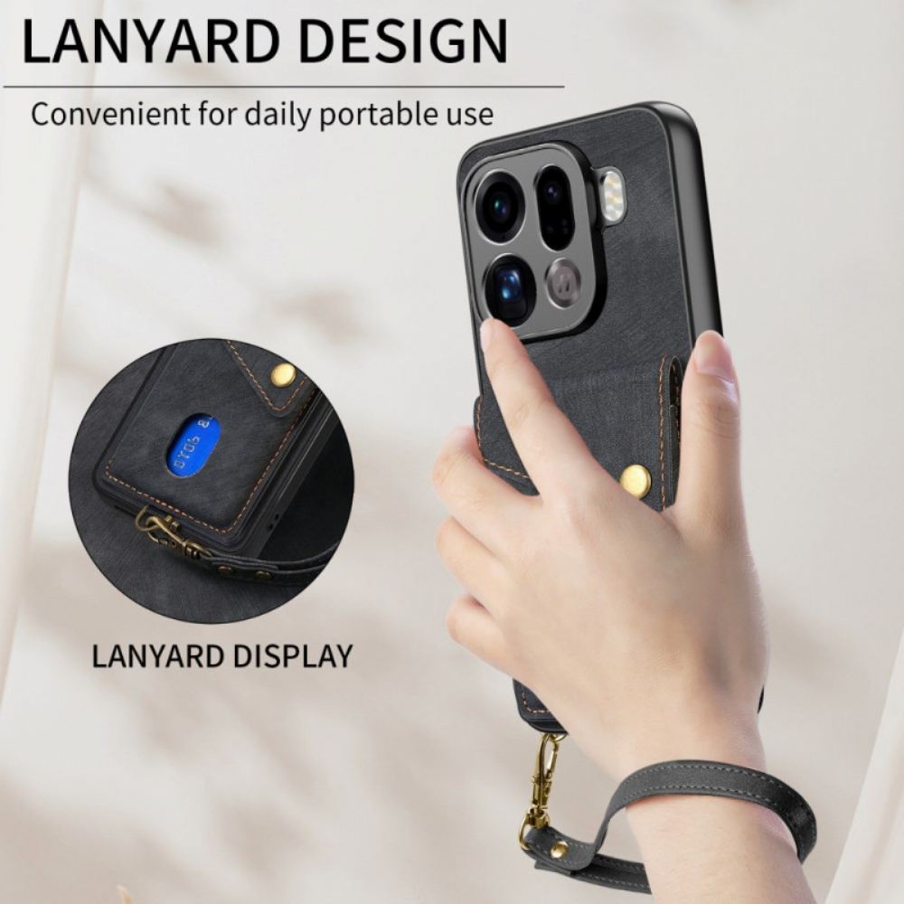 Kryt Na Oppo Find X9 Pro 5g Držák Na Karty A Šňůrka Na Krk