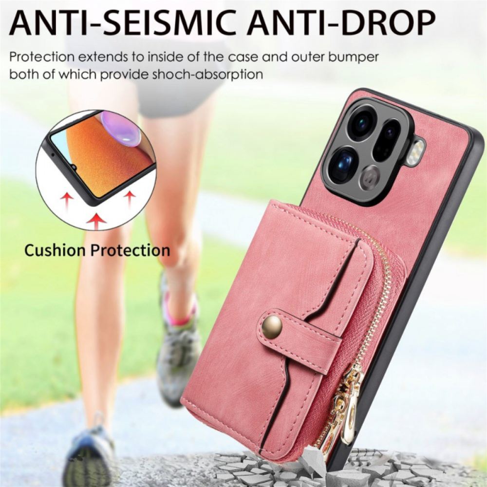 Kryt Na Oppo Find X9 Pro 5g Pouzdro Na Karty Na Zip A Ramenní Popruh