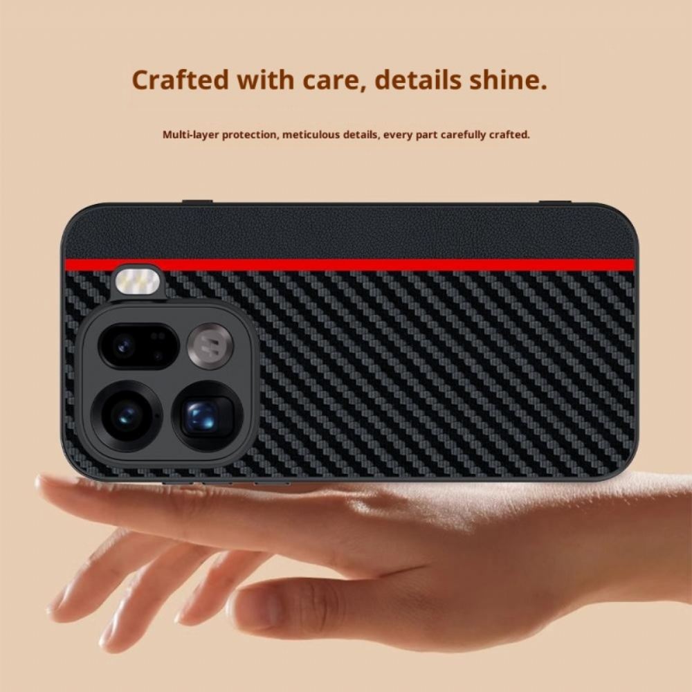 Kryt Oppo Find X9 Pro 5g Pevný S Texturou Z Uhlíkových Vláken