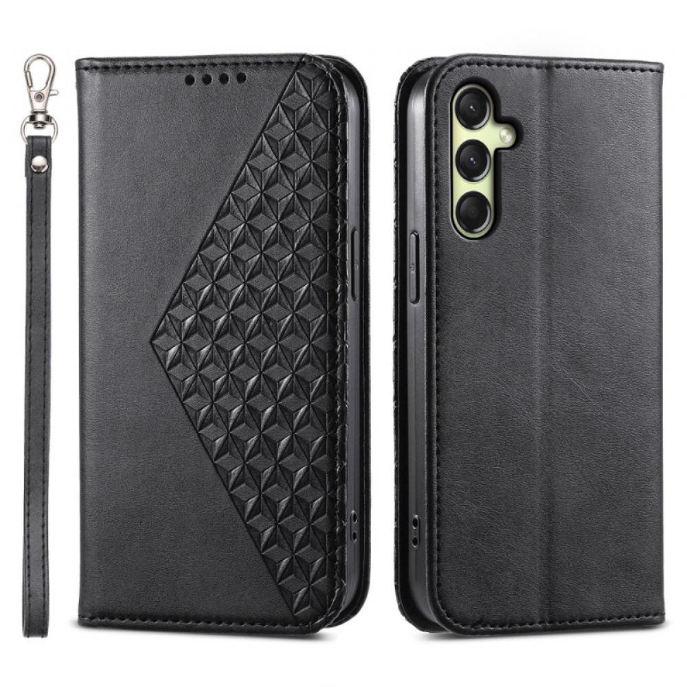 Kožené Pouzdro Folio Samsung Galaxy A16 5g Tištěné Kostky