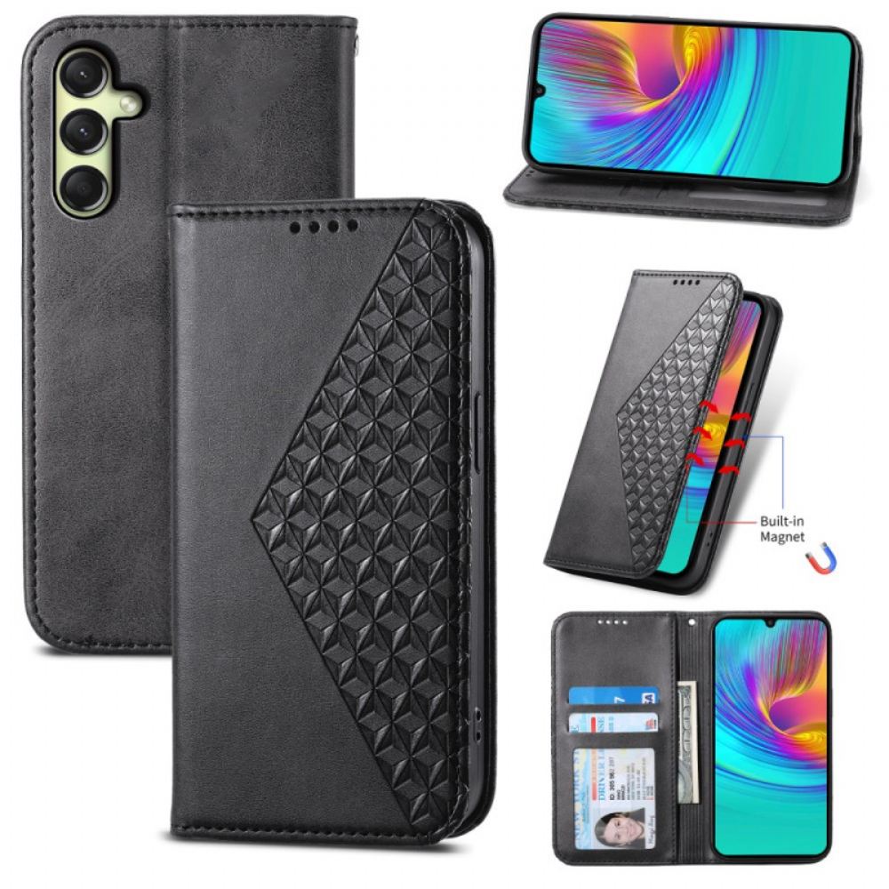 Kožené Pouzdro Folio Samsung Galaxy A16 5g Tištěné Kostky
