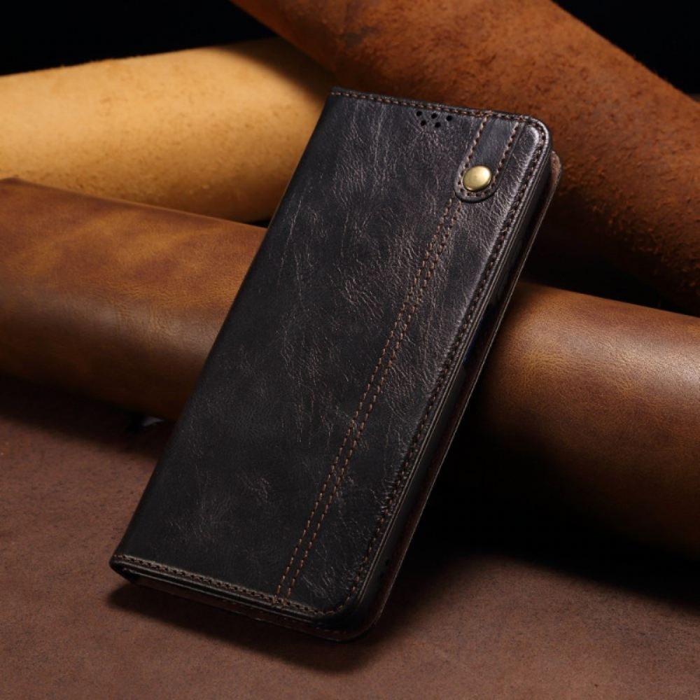 Kožené Pouzdro Folio Samsung Galaxy A16 5g Voskovaná Imitace Kůže