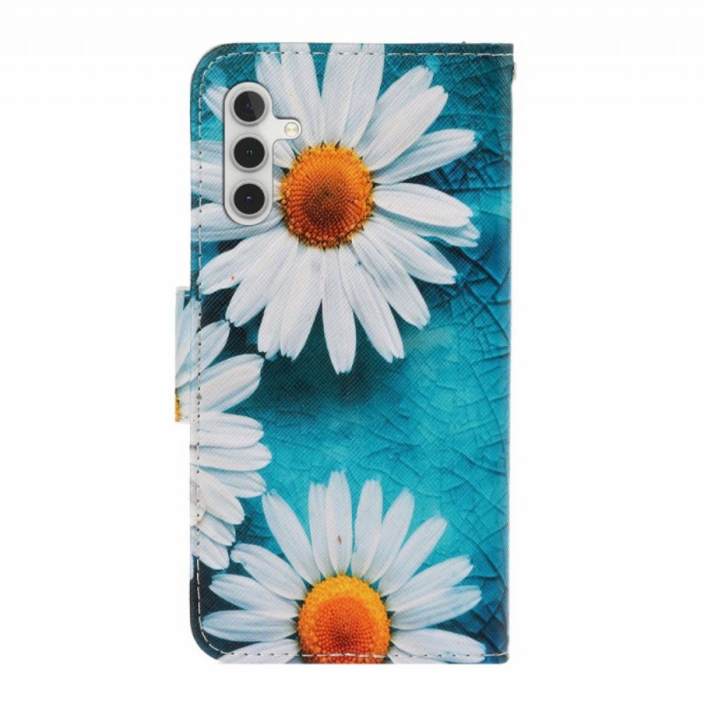 Kožený Kryt Na Samsung Galaxy A16 5g Chryzantémy