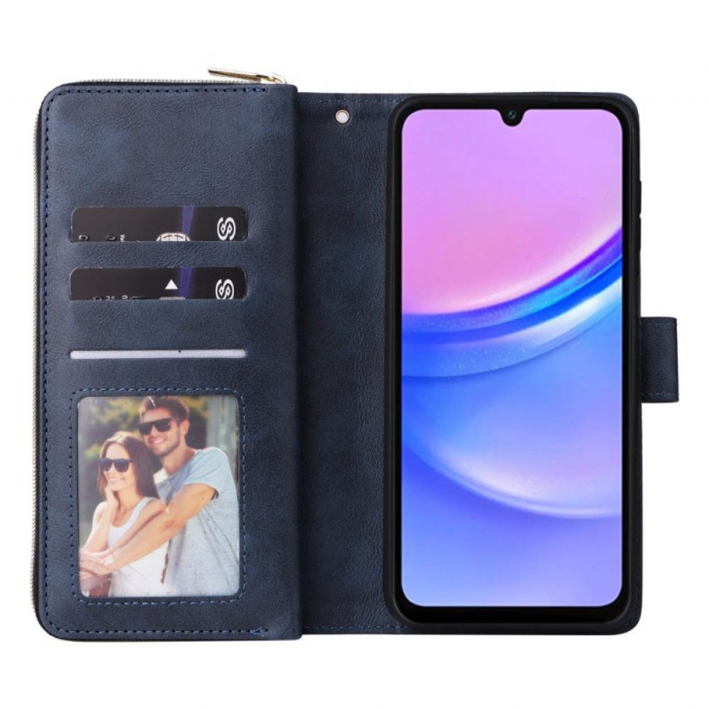 Kožený Kryt Na Samsung Galaxy A16 5g Kapsa Na Zip A Popruh