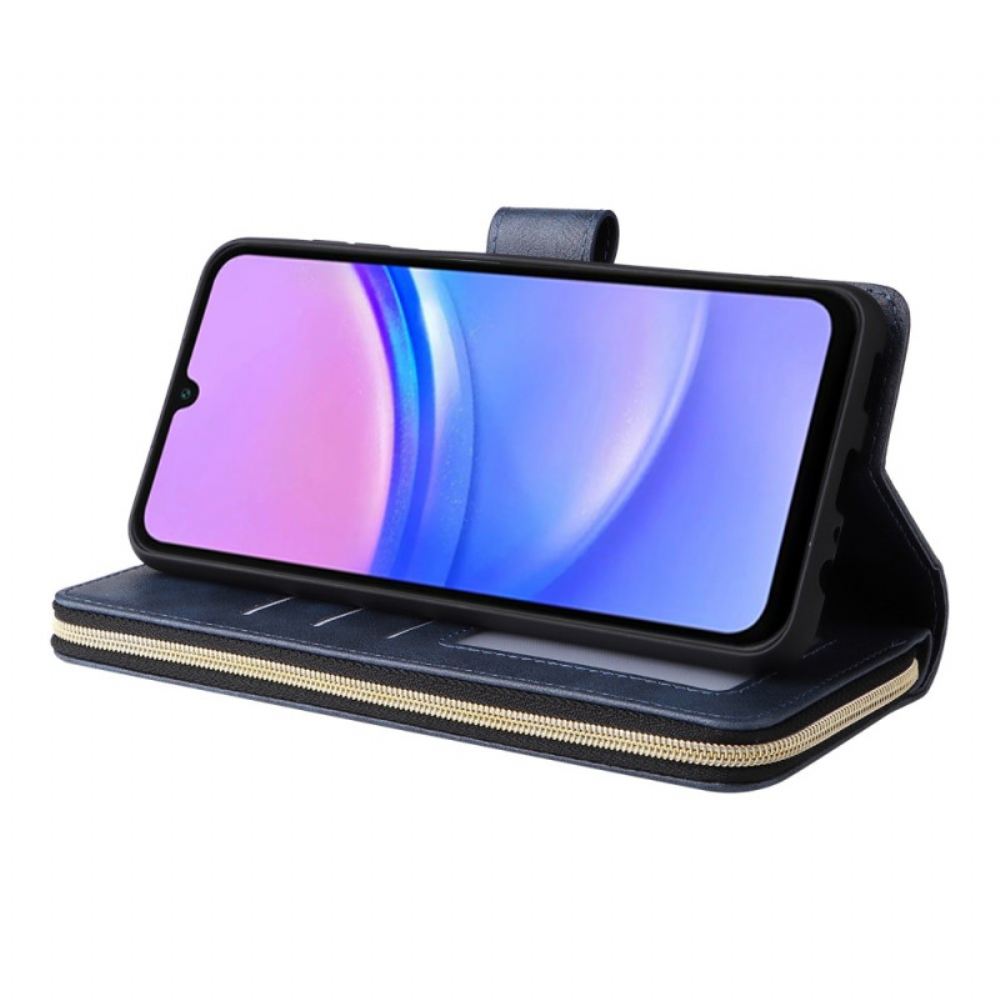 Kožený Kryt Na Samsung Galaxy A16 5g Kapsa Na Zip A Popruh