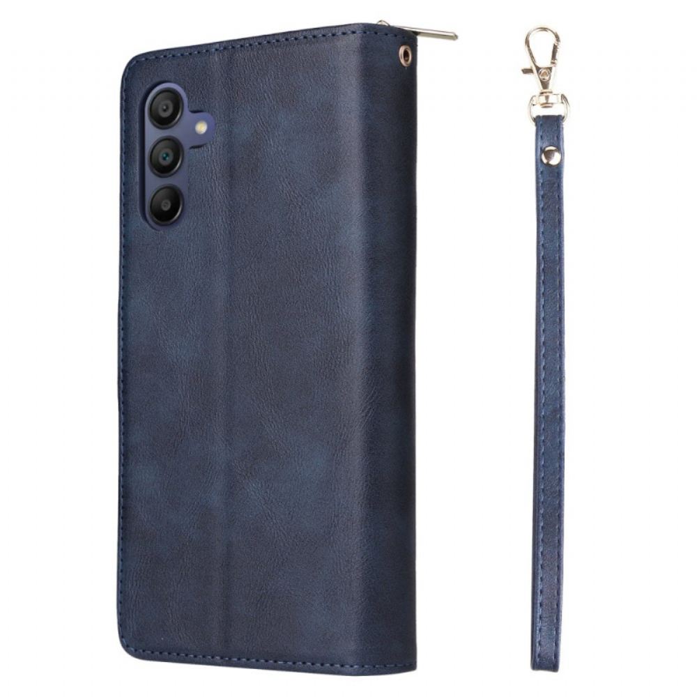 Kožený Kryt Na Samsung Galaxy A16 5g Kapsa Na Zip A Popruh