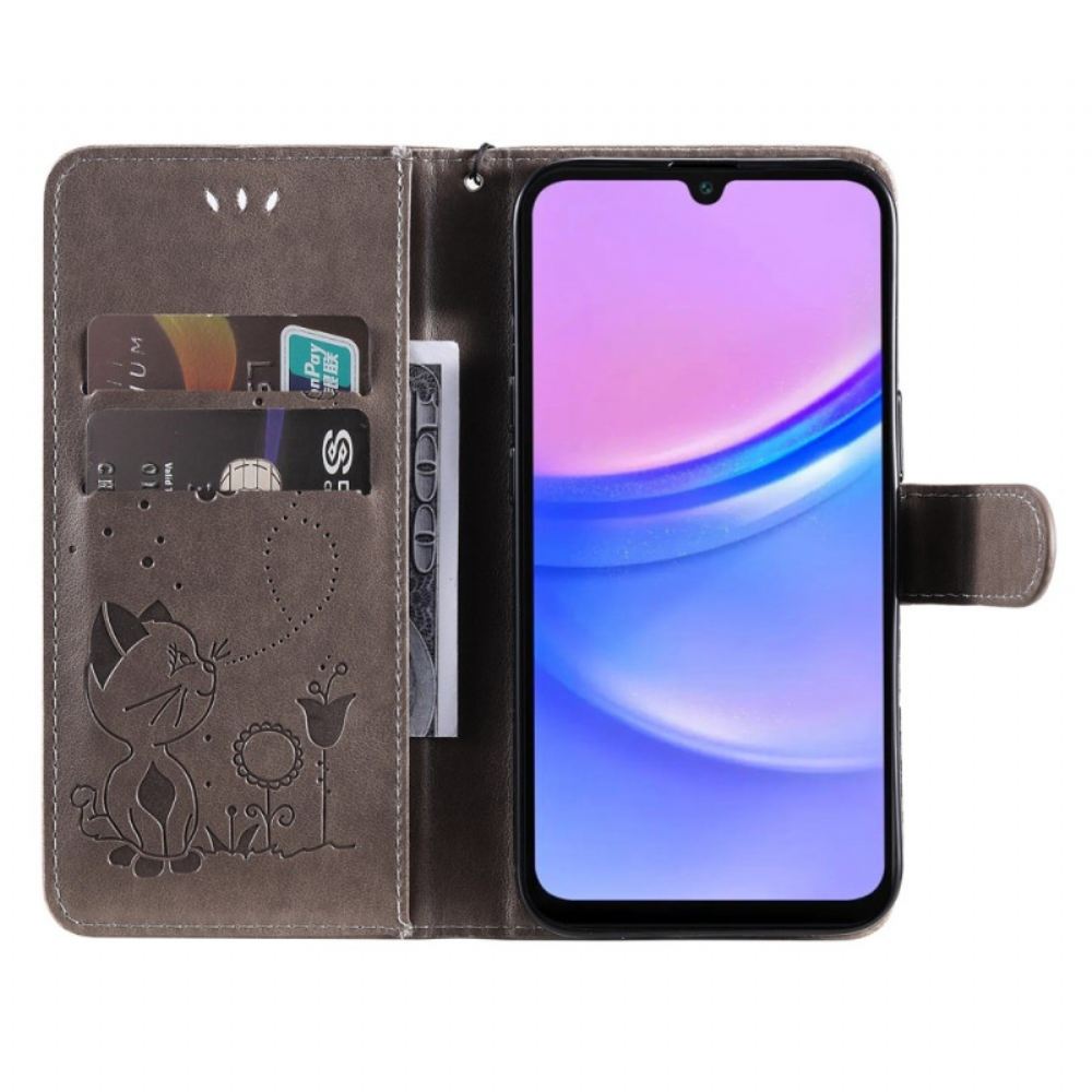 Kožený Kryt Na Samsung Galaxy A16 5g Kočka A Včela