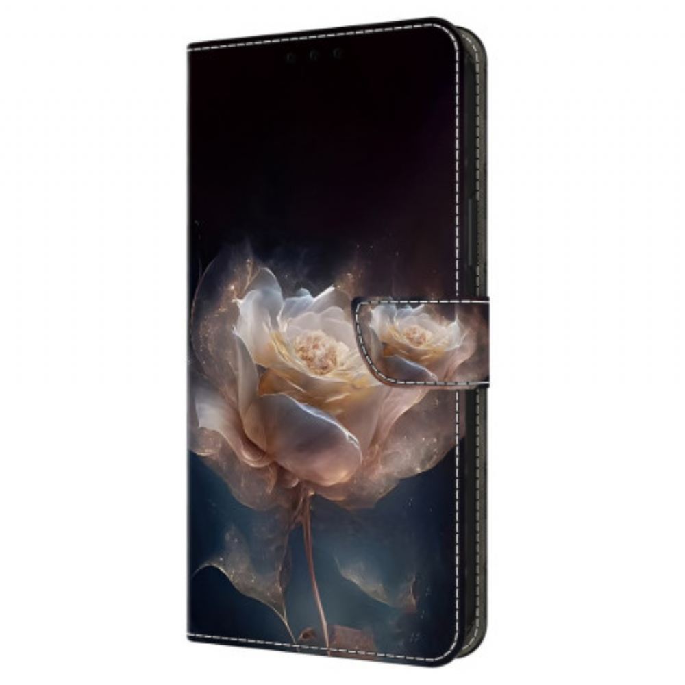 Kožený Kryt Na Samsung Galaxy A16 5g Pivoňkový Vzor